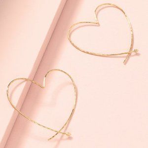 Stella & Dot Hammered Heart Hoops (Gold)
